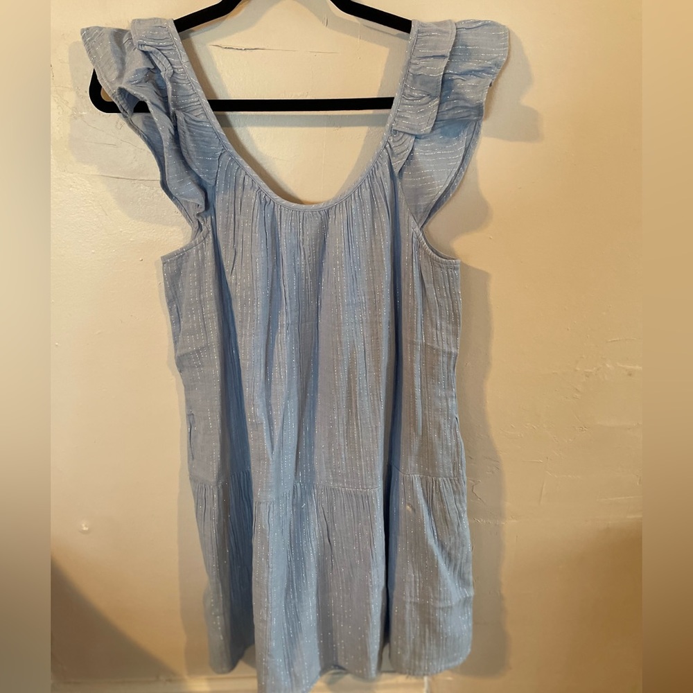 ✨NWT Gap Crinkle Gauze Mini Dress - Blue - Medium